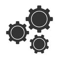 Black gear icon . Web settings symbol . Cog whell vector