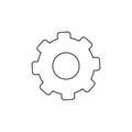 Outlined black gear symbol representing settings, configuration, or technical optimization