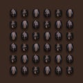 Black Gemstones Pattern on Brown background. Royalty Free Stock Photo