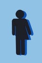 black gender neutral icon on a blue background