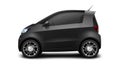 Black Generic Compact Small Car On White Background