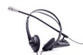 Black generic headphones and microphone