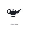 black genie lamp isolated vector icon. simple element illustration from religion concept vector icons. genie lamp editable logo Royalty Free Stock Photo