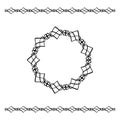Black geometrcal border and circle frame Royalty Free Stock Photo