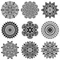 Black geometric abstract mandala collection