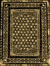 Black Geometric Motif on Gold Foil