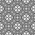 Black Geometric Seamless pattern  flower with white background. Simple, texture. Royalty Free Stock Photo