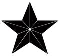 Black geometric star icon with five points and a faceted design element illustration Royalty Free Stock Photo