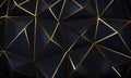 Black geometric texture with golden polygonal patterns