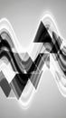 Black Geometric Triangles Overlapping Translucent White Wavy Lines abstract shape Royalty Free Stock Photo