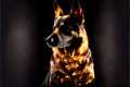 Black German Shepherd print. AI render.