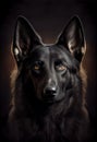 Black German Shepherd print. AI render.