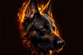 Black German Shepherd print. AI render.