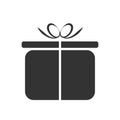 Black gift box icon isolated in simple flat style. Present package vector illustration EPS 10 on white background Royalty Free Stock Photo