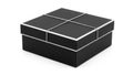 Black gift box with white trim on white background isolated on white background Royalty Free Stock Photo