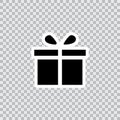 Black Gift icon. Royalty Free Stock Photo