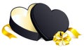 Black gift open box heart shape Royalty Free Stock Photo