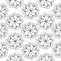 Black gingko leaf circle sketch doodle pattern Royalty Free Stock Photo