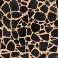 Black giraffe spots watercolor seamless pattern