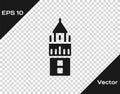 Black Giralda in Seville Spain icon isolated on transparent background. Vector