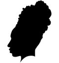 Black Girl African American female, African woman profile picture. Black woman from the side with afroharren. African American afr Royalty Free Stock Photo