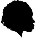 Black Girl African American female, African woman profile picture. Black woman from the side with afroharren. African American afr Royalty Free Stock Photo