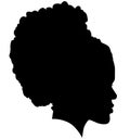 Black Girl African American female, African woman profile picture. Black woman from the side with afroharren. African American afr Royalty Free Stock Photo