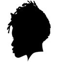 Black Girl African American female, African woman profile picture. Black woman from the side with afroharren. African American afr Royalty Free Stock Photo