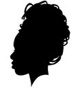 Black Girl African American female, African woman profile picture. Black woman from the side with afroharren. African American afr Royalty Free Stock Photo