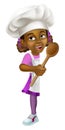 Black Girl Cartoon Child Chef Kid Sign Royalty Free Stock Photo
