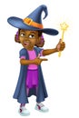 Black Girl Cartoon Child Halloween Witch Costume