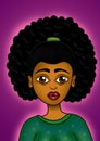 Black girl cartoon clipart digital illustration Royalty Free Stock Photo