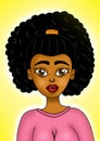 Black girl digital art illustration clipart
