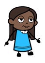 Black Girl Expressionless Face Cartoon