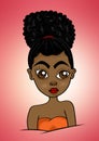 Black girl illustration in anime style drawing