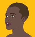 Black girl on a saffron background