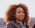 Black girl, student and smile at university or campus for education, teaching and learning. Portrait, woman and happy at Royalty Free Stock Photo