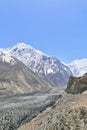 Black Glacier of Hopper Glacier in Nagar Valley on Sunny Day
