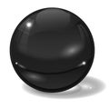 Black glass ball. 3d sign with shadow Royalty Free Stock Photo