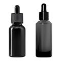 Black glass dropper bottle mockup. Beauty cosmetic serum Royalty Free Stock Photo