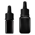 Black glass dropper bottle mockup. Cosmetic serum Royalty Free Stock Photo