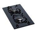 Black glass gas hob