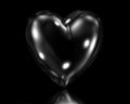Black glass love heart