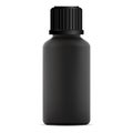 Black glass medical bottle with screw lid