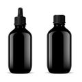 Black Glass Medical Bottles Set. Dropper Mockup Royalty Free Stock Photo