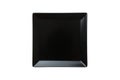 Black glass square plate isolated over white background. Top view Royalty Free Stock Photo