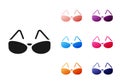 Black Glasses icon isolated on white background. Eyeglass frame symbol. Set icons colorful. Vector Royalty Free Stock Photo