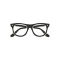Black glasses icon vector illustration. Square frames. Eye glasses flat simple design Royalty Free Stock Photo