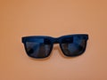 Black glasses made of plastic and black frames Royalty Free Stock Photo