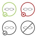 Black Glasses for swimming icon isolated on white background. Goggles sign. Diving underwater equipment. Circle button Royalty Free Stock Photo